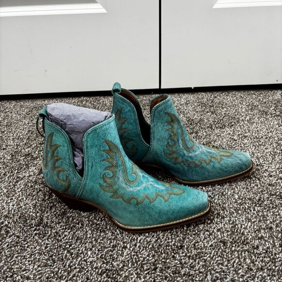 Mayra WESTERLY WESTERN LEATHER BOOTIES NEW in Bag Size 6 Turquoise - Picture 8 of 16